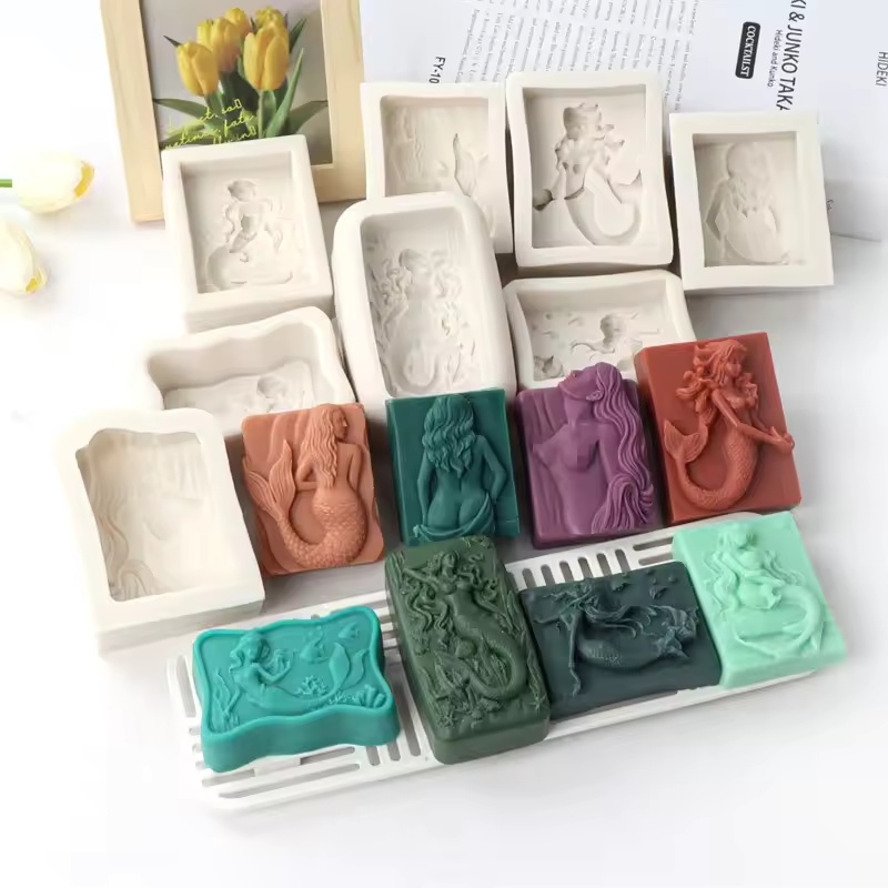 Candle Making Factory - قالب شمع مستطيل الشكل بتصميم حورية