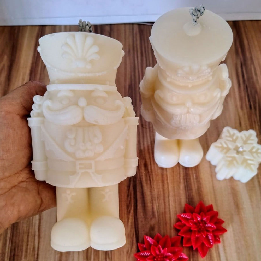 Candle Making Fat - كسارة البندق الجندي سيليكون قالب شمع