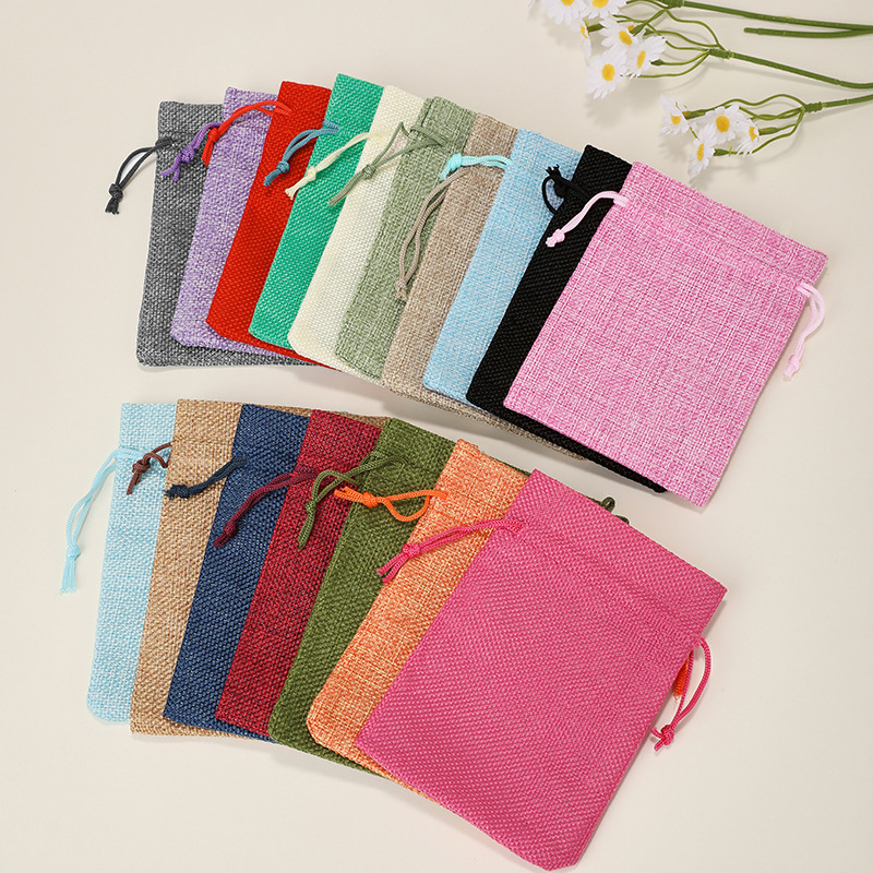 Jute Bag Packaging - 10/5 قطعة أكياس هدايا الجوت الطبيعي