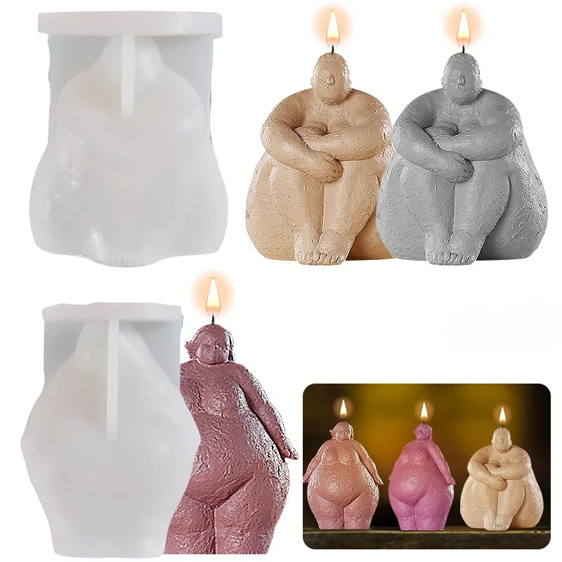 Candle Making Fat - جديد مجردة الجسم سيليكون قالب شمع