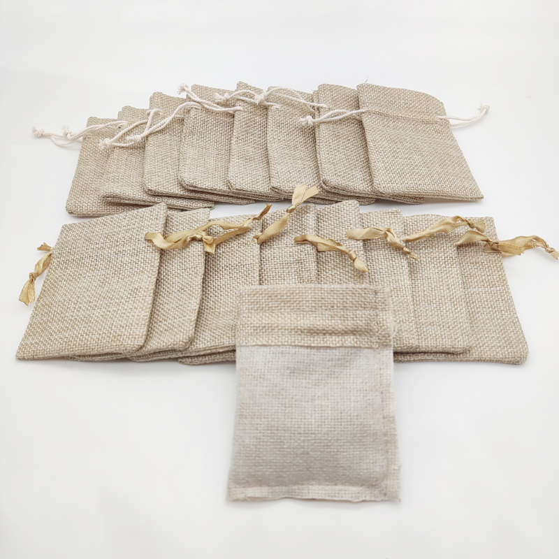Jute Bag Packaging - 50 قطعة حقائب للهدايا الجوت كيس
