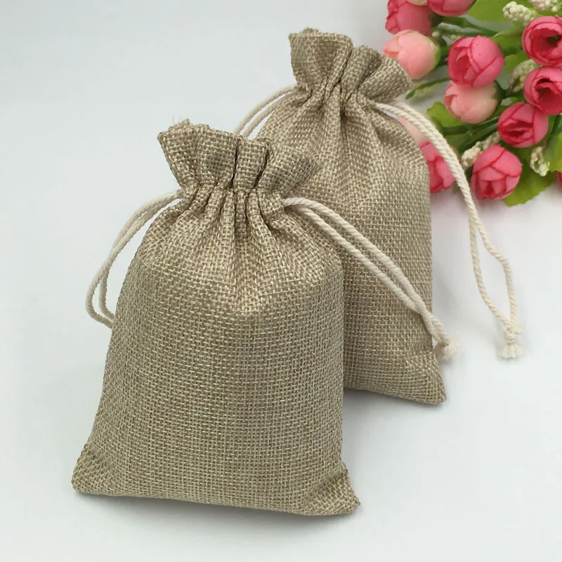 10x14 سنتيمتر 300 قطعة أكياس ا - مراجعة Jute Bag Packaging وسعره