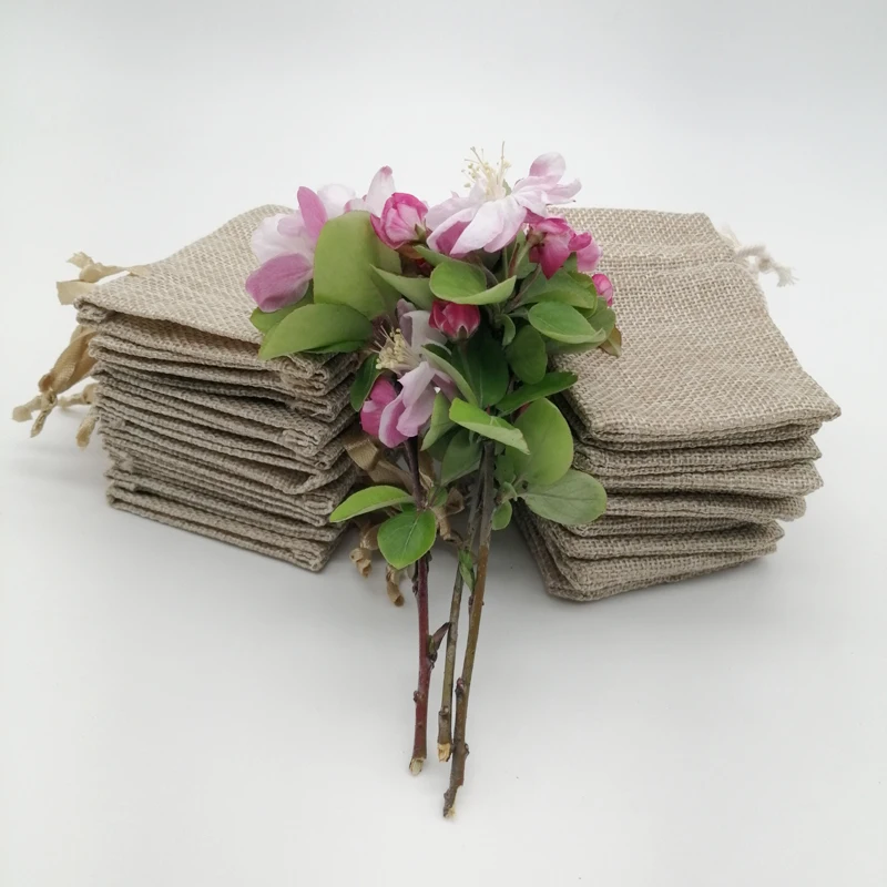 100 قطعة شريط حرير القطن أكياس - مراجعة Jute Bag Packaging وسعره