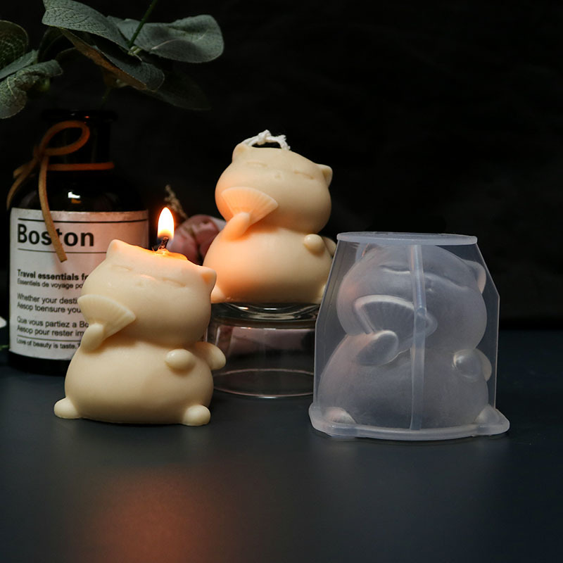 لطيف الدهون القط سيليكون قالب  - مراجعة Candle Making Fat وسعره