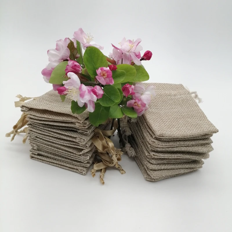 200 قطعة شريط حرير القطن الربا - مراجعة Jute Bag Packaging وسعره