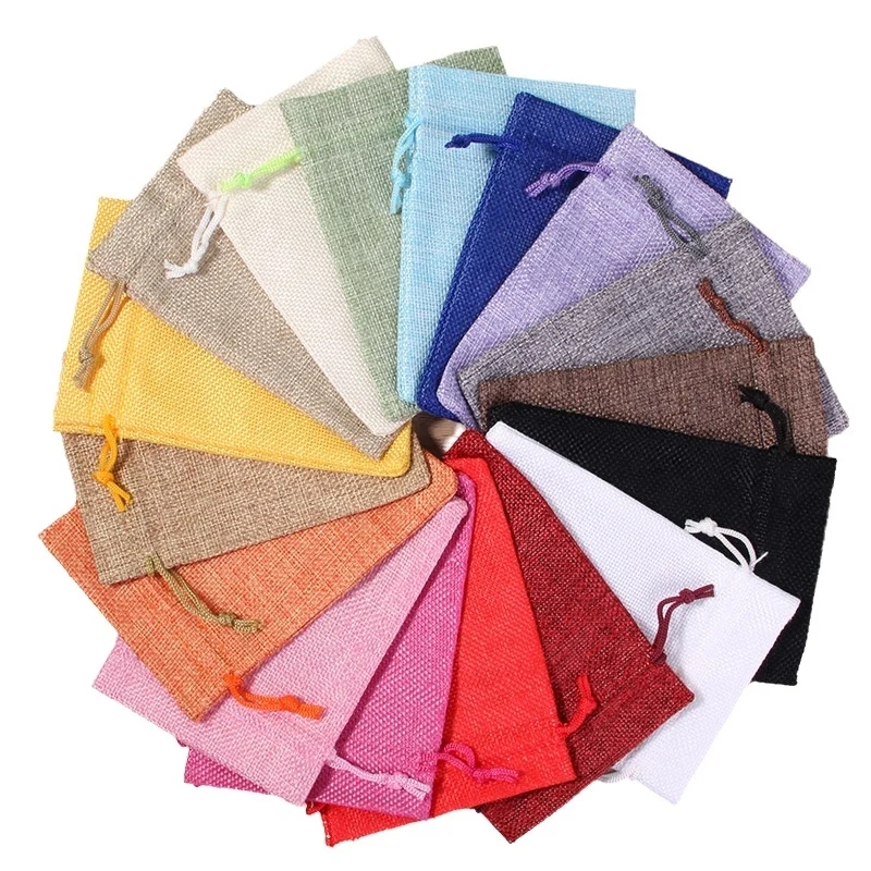 10/50/100 قطعة من أكياس الخيش  - مراجعة Jute Bag Packaging وسعره